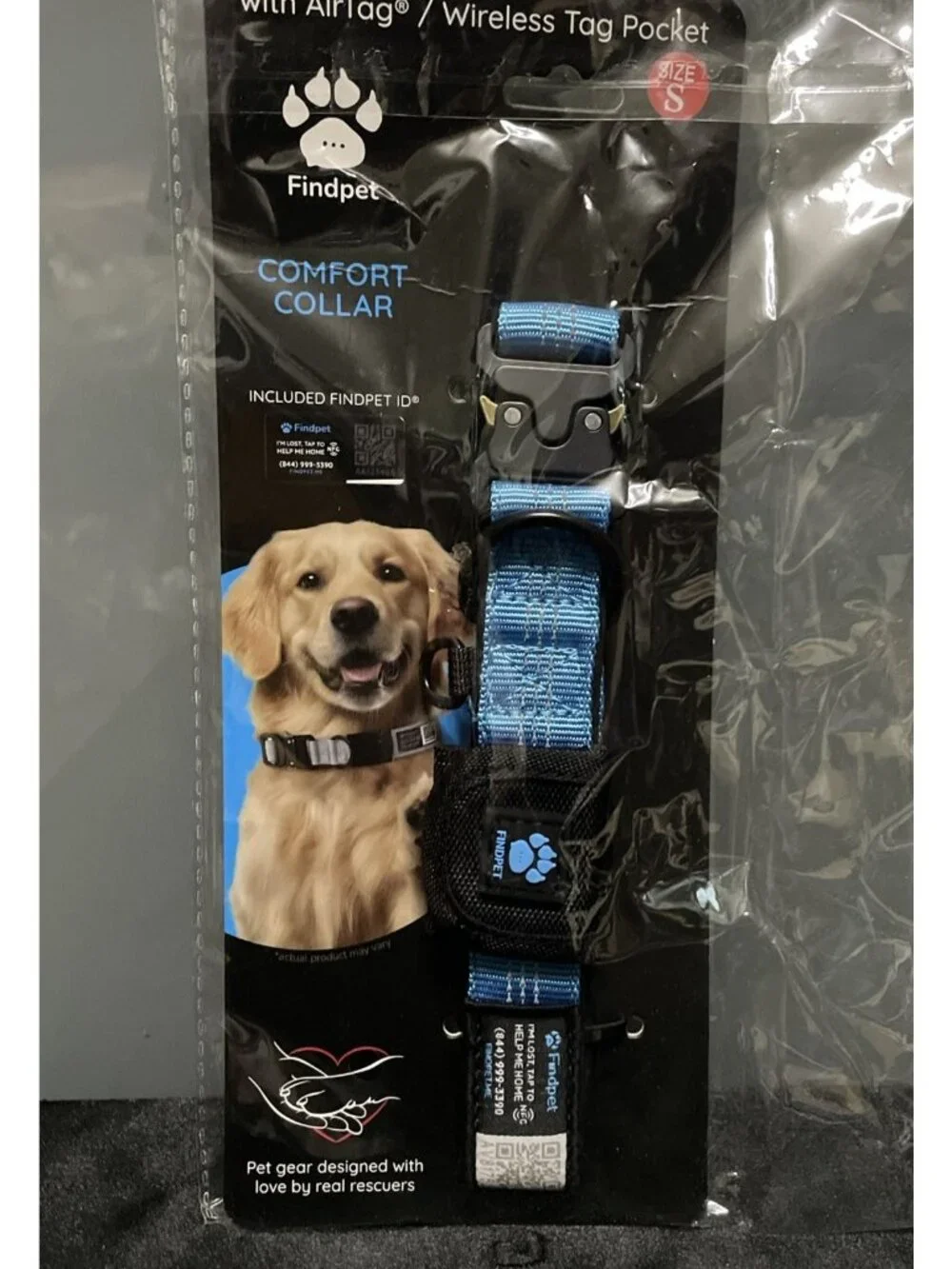 FindPet Wireless Locator Air Tag Comfort ID Collar Small Dog Track Scan Your Pet